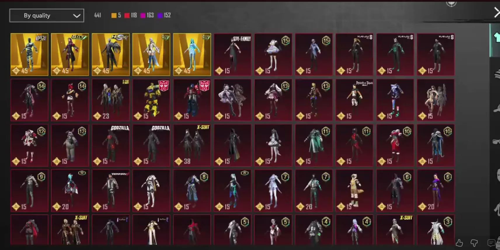 PGM249 FULL LEVELED WEAPONS MYTHIC OUTFITS ANIMAL COLLECTION ACE SPORT CARS (G)